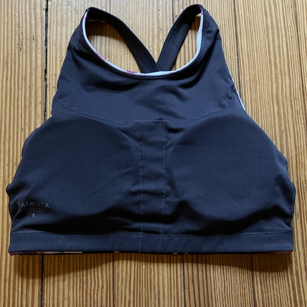 NWOT Athleta Printed Blossom High Neck Bra in Spring Night Sz S - Picture 6 of 9